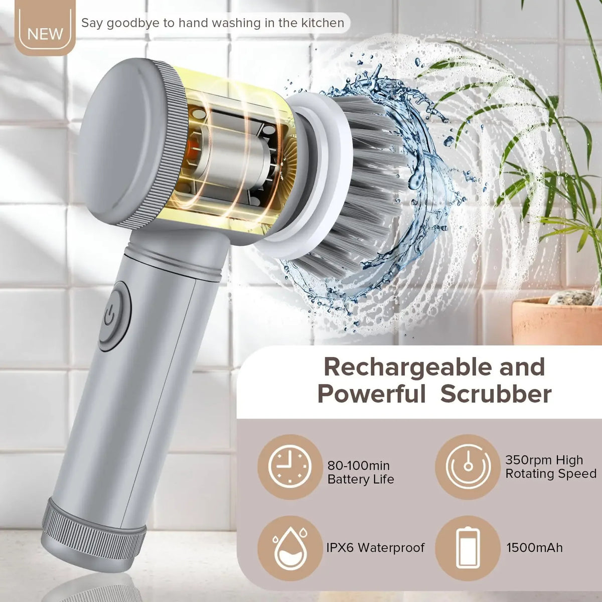 Cordless Electric Spin Scrubber